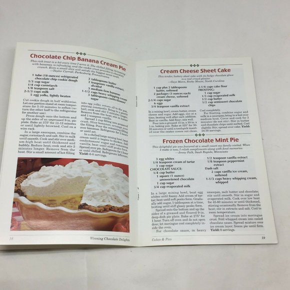 Winning Chocolate Delights Recipe Cookbook Baking Recipes Dessert Cake Pie - Picture 7 of 9